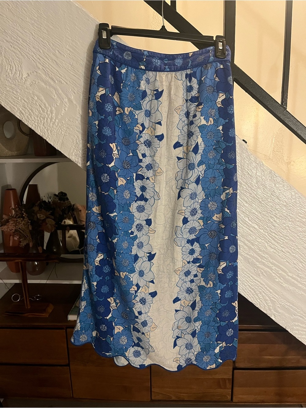 Farm Rio Flower Stripes Off White Midi Skirt